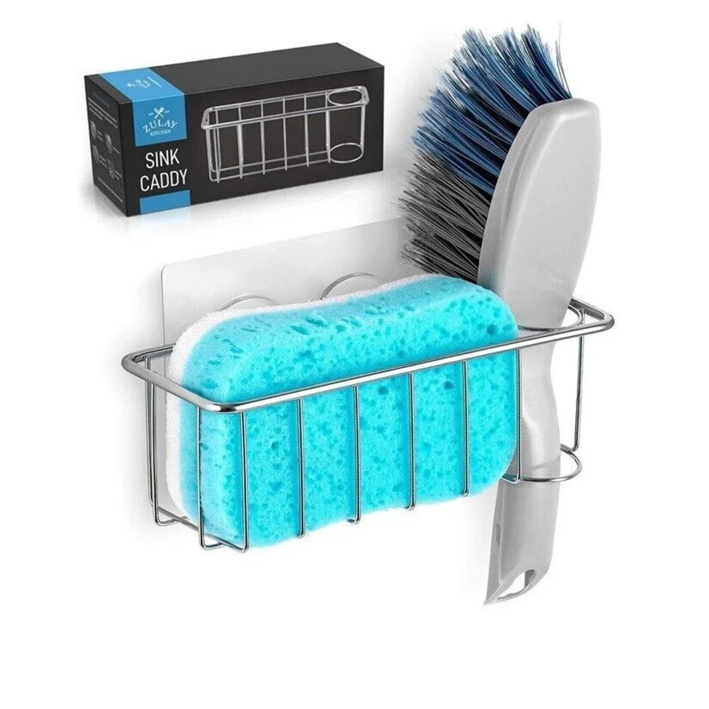 Sink Caddy, 2 in 1 Sink Sponge Holder for Kitchen Sink, Kitchen Sink Suction Hol
